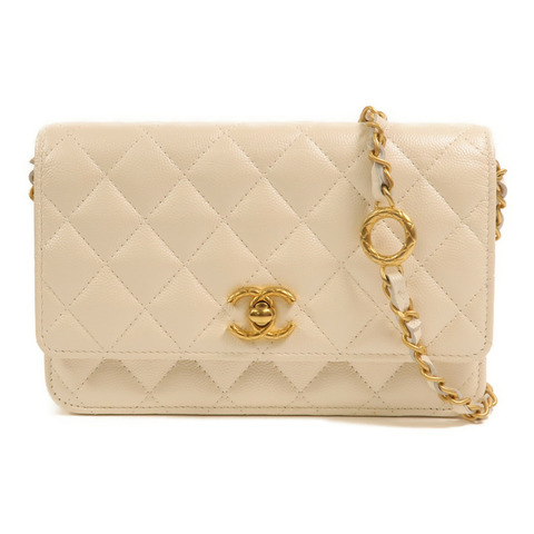 CHANEL 牛皮皮革WOC Wallet On Chain金扣鏈帶肩背袋