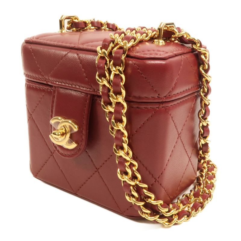 CHANEL 羊皮皮革Vanity Case金扣鏈帶肩背袋-2