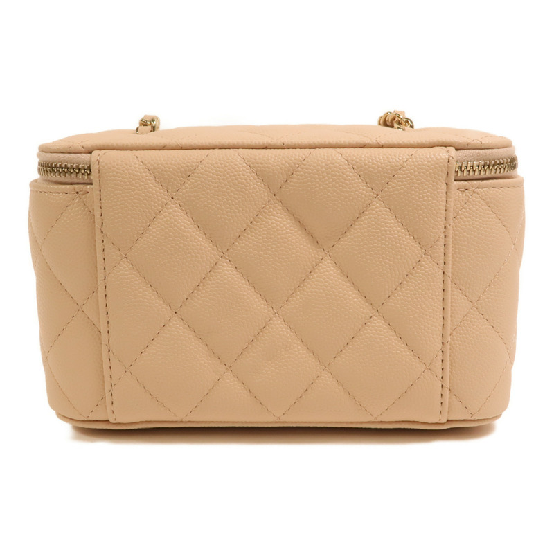 CHANEL 牛皮皮革Vanity Case金扣鏈帶肩背袋-1
