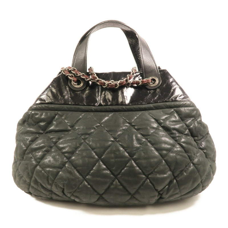 CHANEL 牛皮皮革In The Mix銀扣鏈帶手挽肩背兩用袋-1