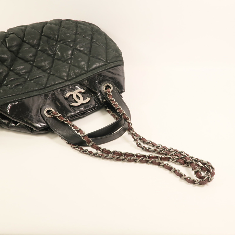 CHANEL 牛皮皮革In The Mix銀扣鏈帶手挽肩背兩用袋-7