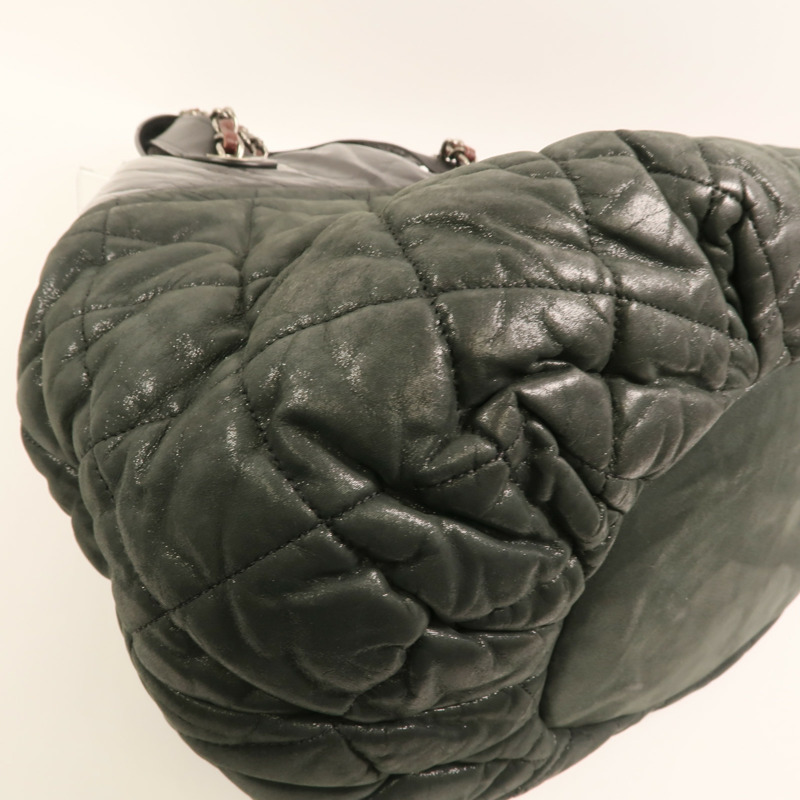 CHANEL 牛皮皮革In The Mix銀扣鏈帶手挽肩背兩用袋-12