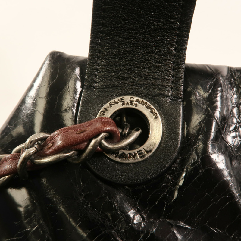 CHANEL 牛皮皮革In The Mix銀扣鏈帶手挽肩背兩用袋-13