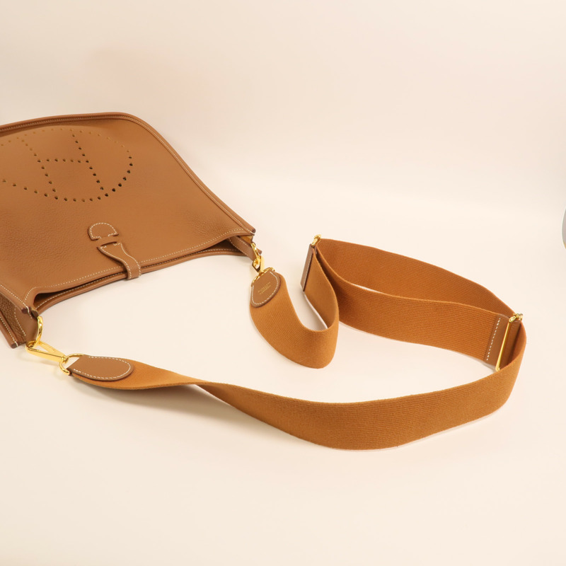 HERMES Clemence皮革Evelyne PM金扣肩背袋-7