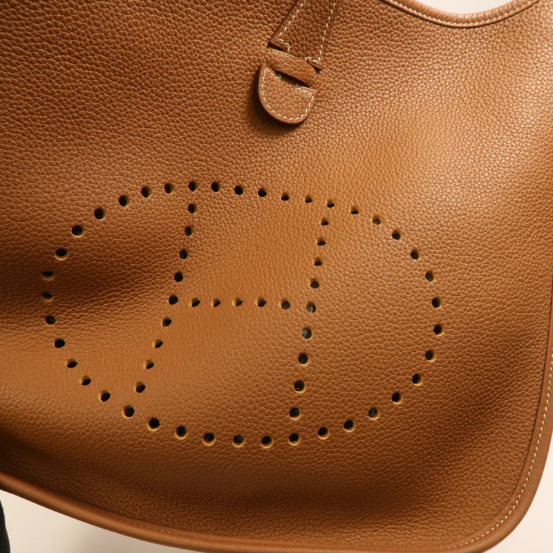 HERMES Clemence皮革Evelyne PM金扣肩背袋-8