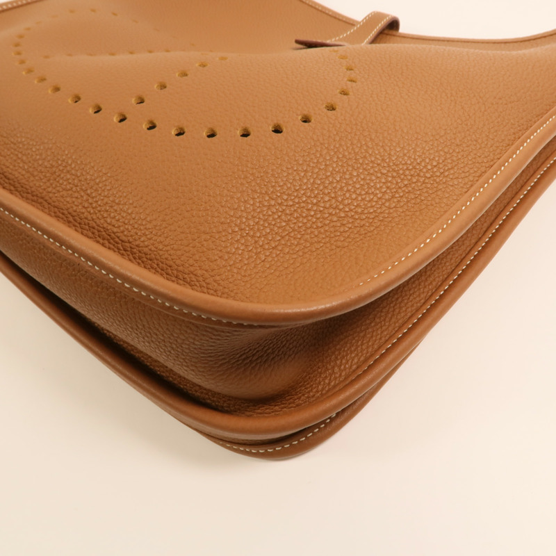 HERMES Clemence皮革Evelyne PM金扣肩背袋-10
