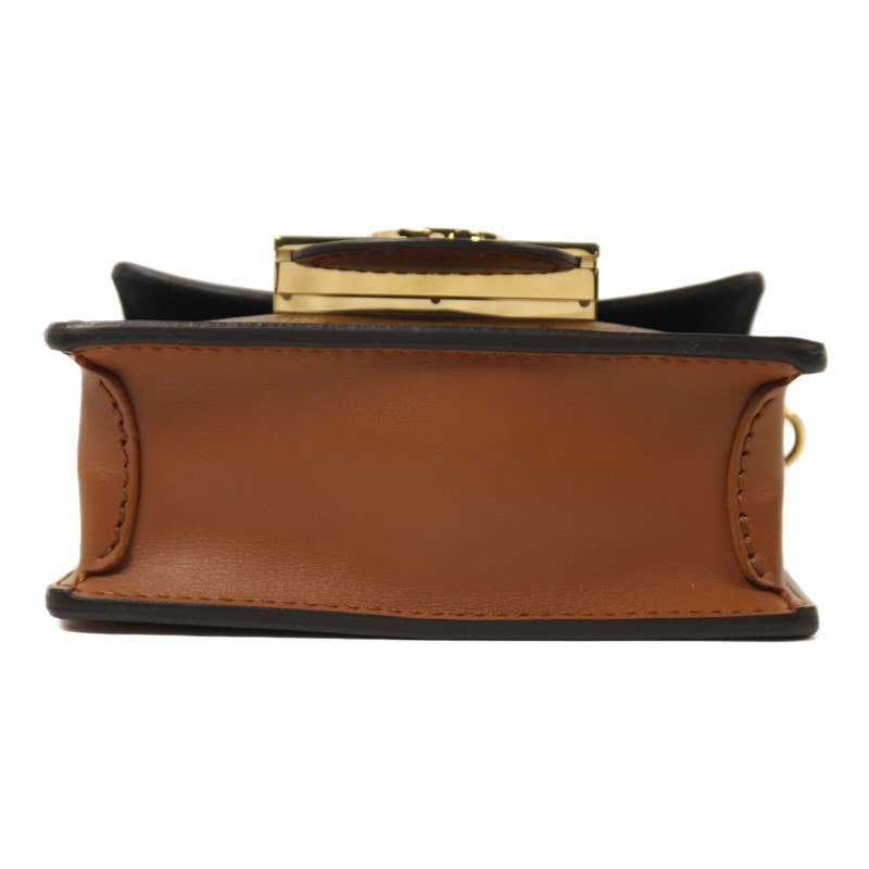 LOUIS VUITTON Monogram/Monogram Reverse Micro Dauphine金扣鏈帶肩背袋棕色-3