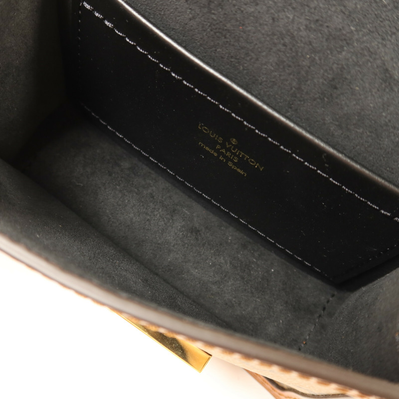 LOUIS VUITTON Monogram/Monogram Reverse Micro Dauphine金扣鏈帶肩背袋棕色-4