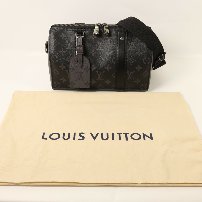LOUIS VUITTON Monogram Eclipse City Keepall銀扣手挽肩背兩用袋-7