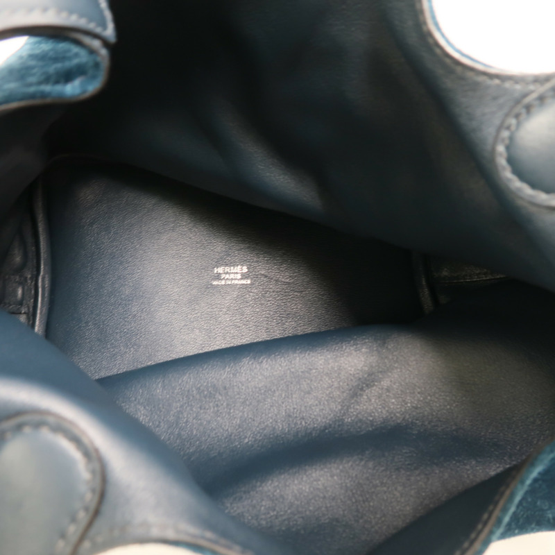 HERMES Doblis皮革Picotin PM銀扣手挽袋Vert Cypress-4