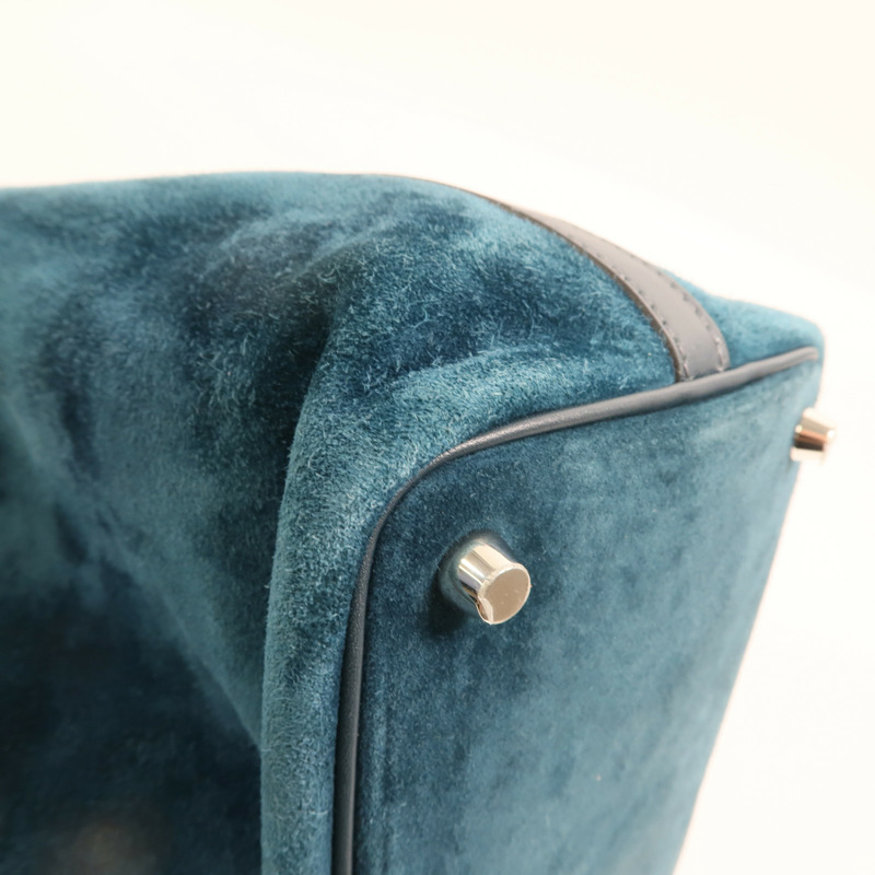 HERMES Doblis皮革Picotin PM銀扣手挽袋Vert Cypress-14