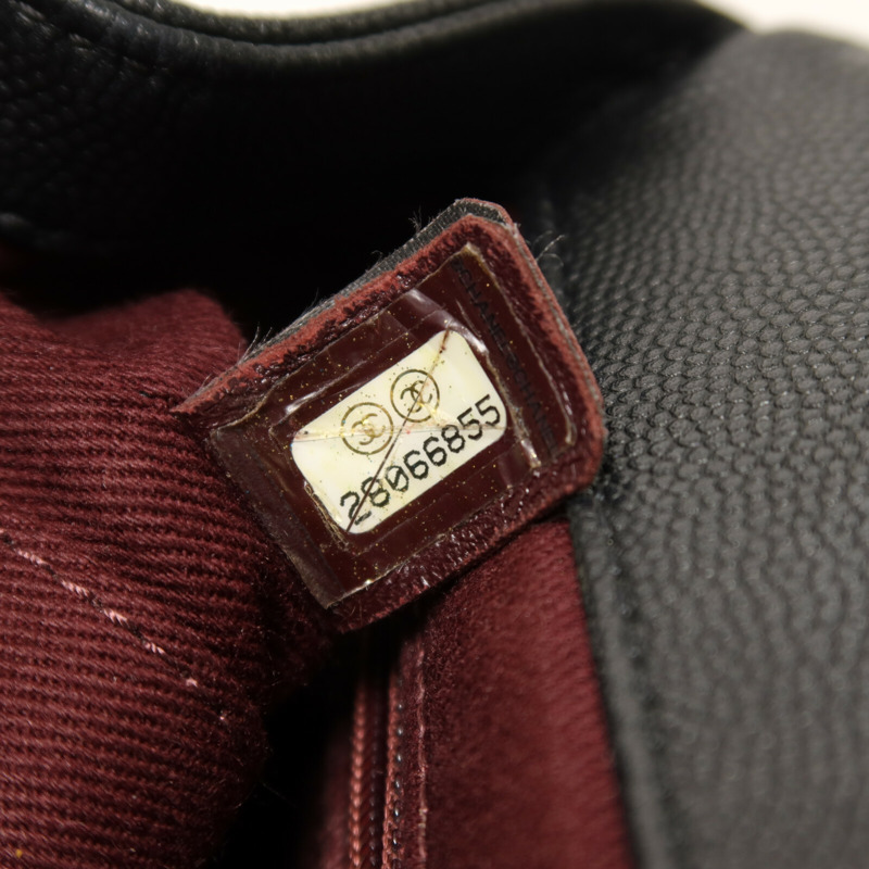 CHANEL 牛皮皮革Business Affinity Small金扣鏈帶手挽肩背兩用袋-6