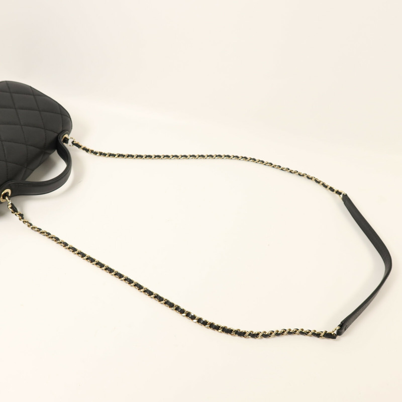 CHANEL 牛皮皮革Business Affinity Small金扣鏈帶手挽肩背兩用袋-7