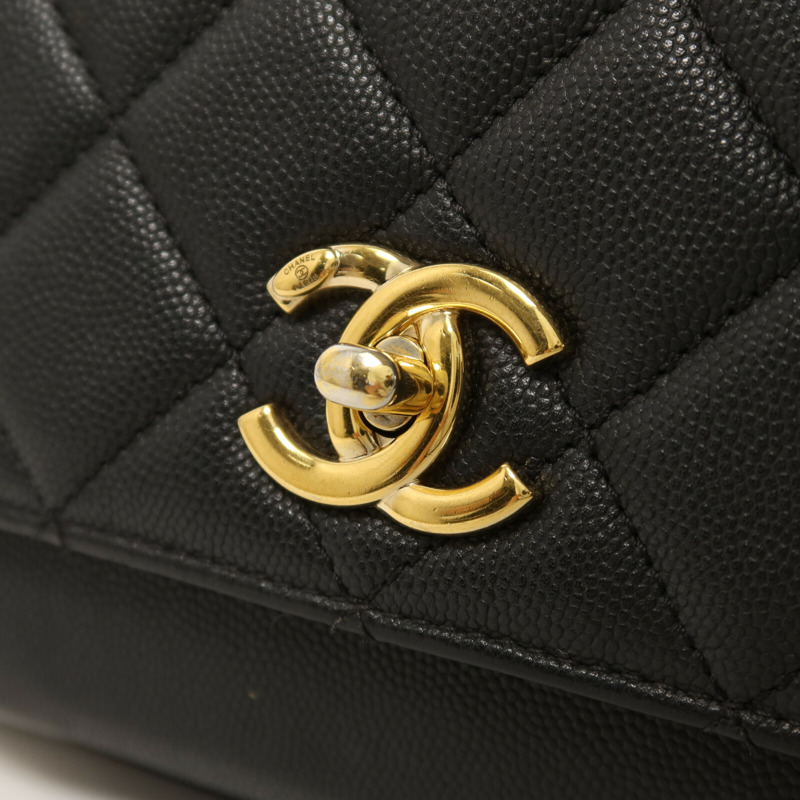 CHANEL 牛皮皮革Business Affinity Small金扣鏈帶手挽肩背兩用袋-8