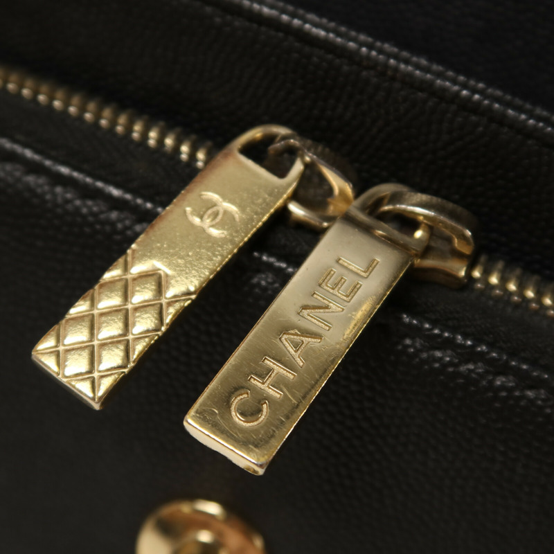 CHANEL 牛皮皮革Business Affinity Small金扣鏈帶手挽肩背兩用袋-9