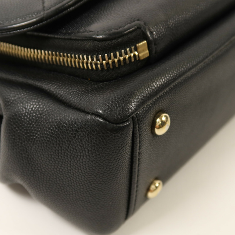 CHANEL 牛皮皮革Business Affinity Small金扣鏈帶手挽肩背兩用袋-10