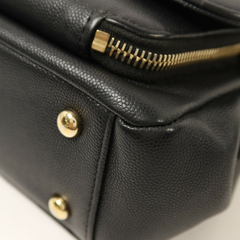 CHANEL 牛皮皮革Business Affinity Small金扣鏈帶手挽肩背兩用袋-11