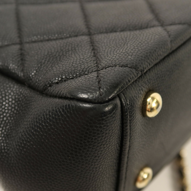 CHANEL 牛皮皮革Business Affinity Small金扣鏈帶手挽肩背兩用袋-12