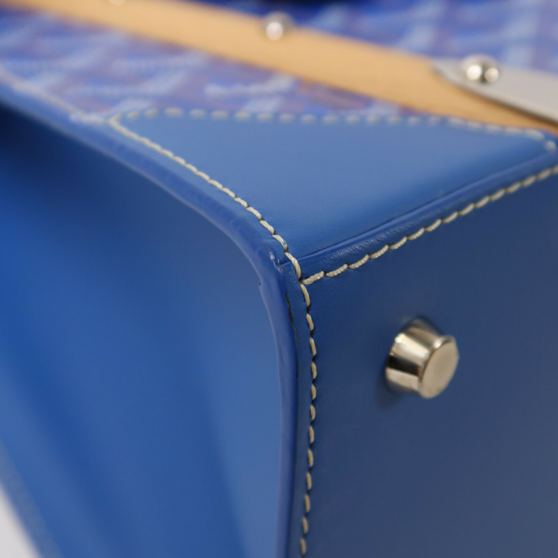 GOYARD 塗層帆布Saigon PM銀扣手挽肩背兩用袋-11