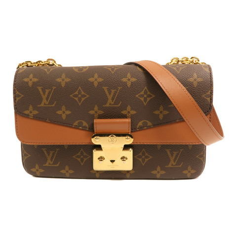LOUIS VUITTON Monogram Marceau金扣鏈帶肩背袋棕色