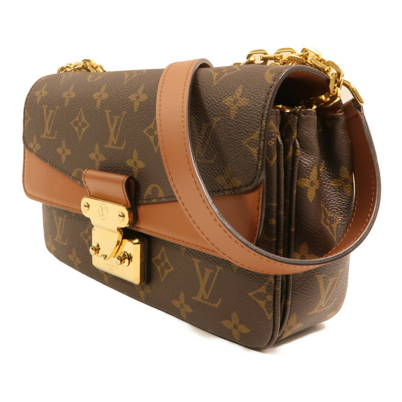 LOUIS VUITTON Monogram Marceau金扣鏈帶肩背袋棕色-2