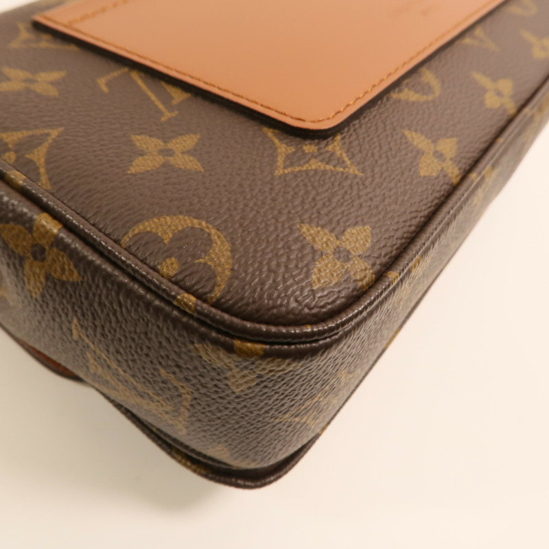 LOUIS VUITTON Monogram Marceau金扣鏈帶肩背袋棕色-12