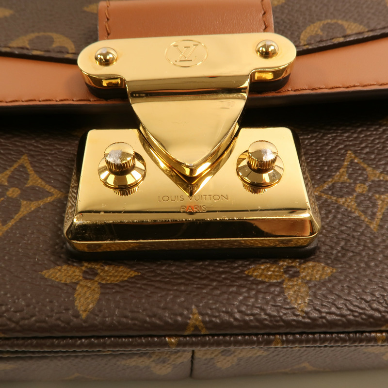 LOUIS VUITTON Monogram Marceau金扣鏈帶肩背袋棕色-13