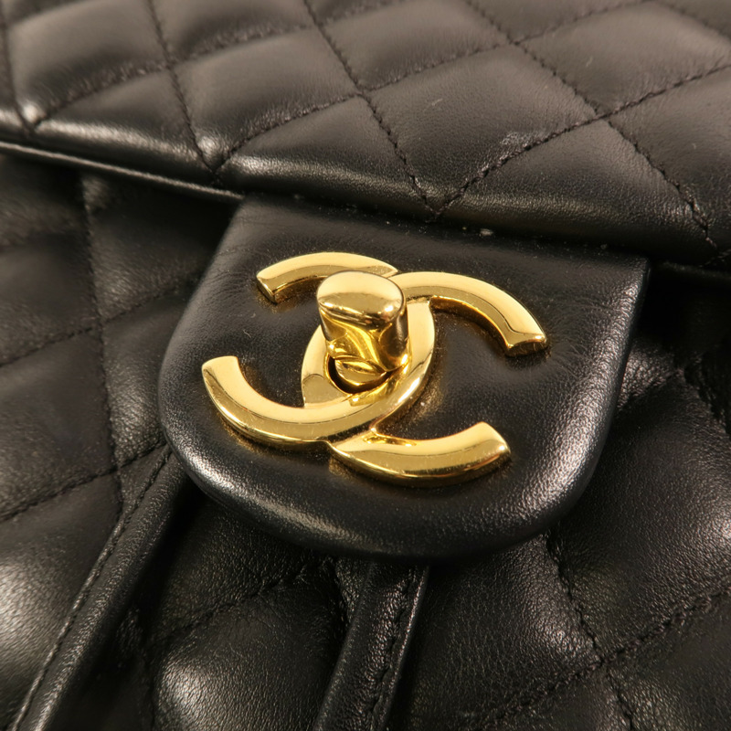 CHANEL 羊皮皮革Backpack金扣鏈帶背包-8