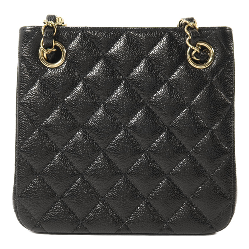 CHANEL 牛皮皮革Mini Tote金扣肩背袋-1