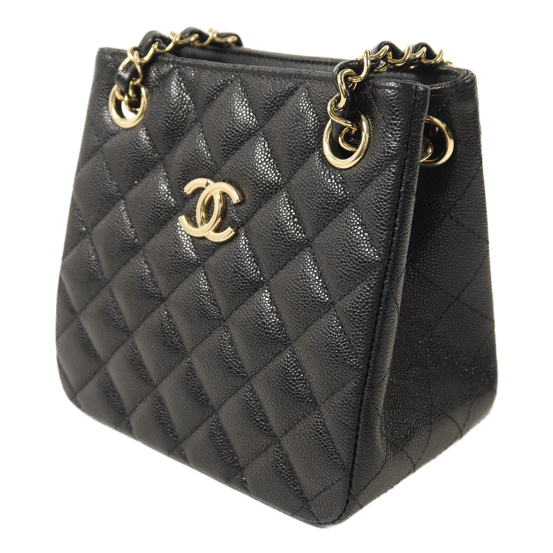 CHANEL 牛皮皮革Mini Tote金扣肩背袋-2