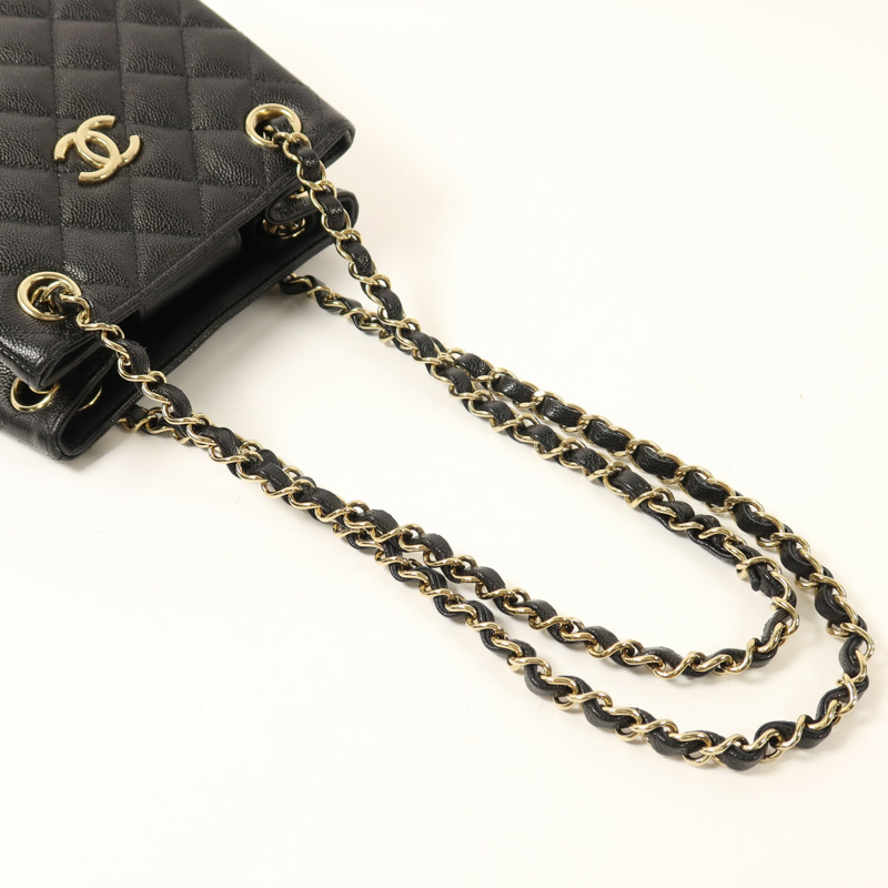 CHANEL 牛皮皮革Mini Tote金扣肩背袋-6