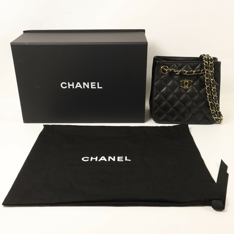 CHANEL 牛皮皮革Mini Tote金扣肩背袋-7