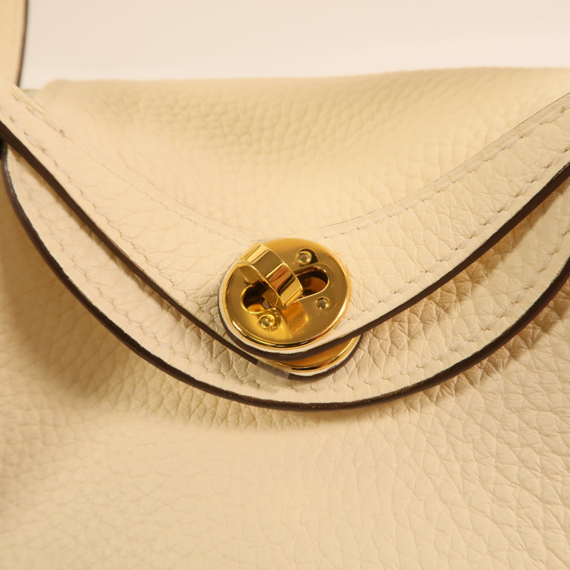 HERMES Clemence皮革Mini Lindy金扣手挽肩背兩用袋Nata-8