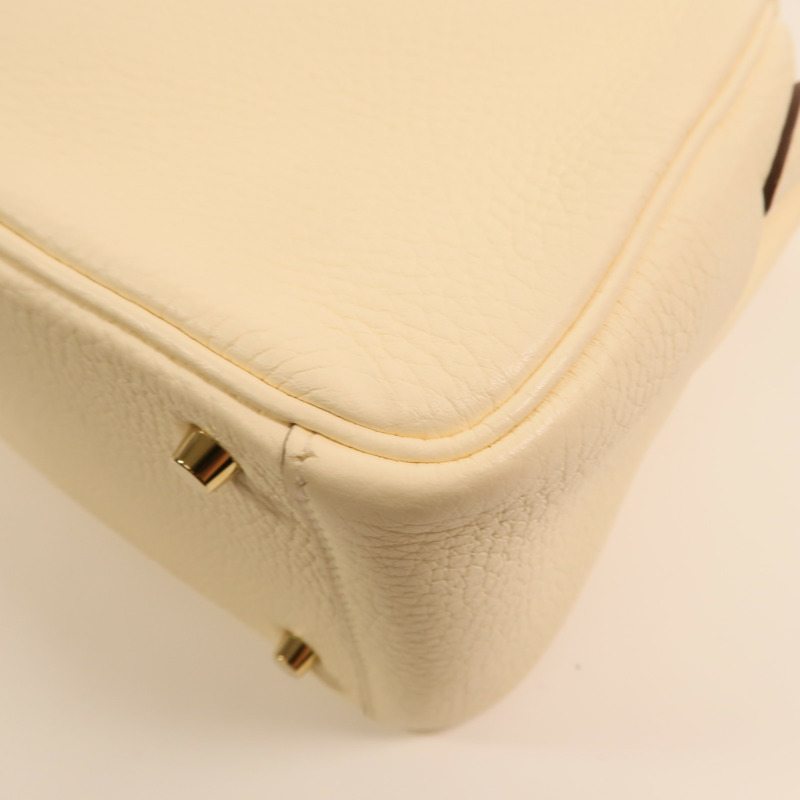 HERMES Clemence皮革Mini Lindy金扣手挽肩背兩用袋Nata-12