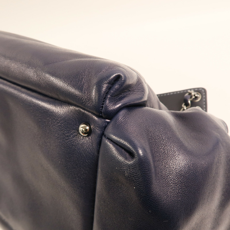 CHANEL 羊皮皮革Vintage Accordion銀扣鏈帶肩背袋-13