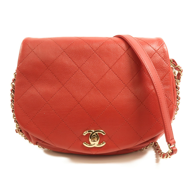 CHANEL 牛皮皮革Chain Around Bag金扣鏈帶肩背袋-0