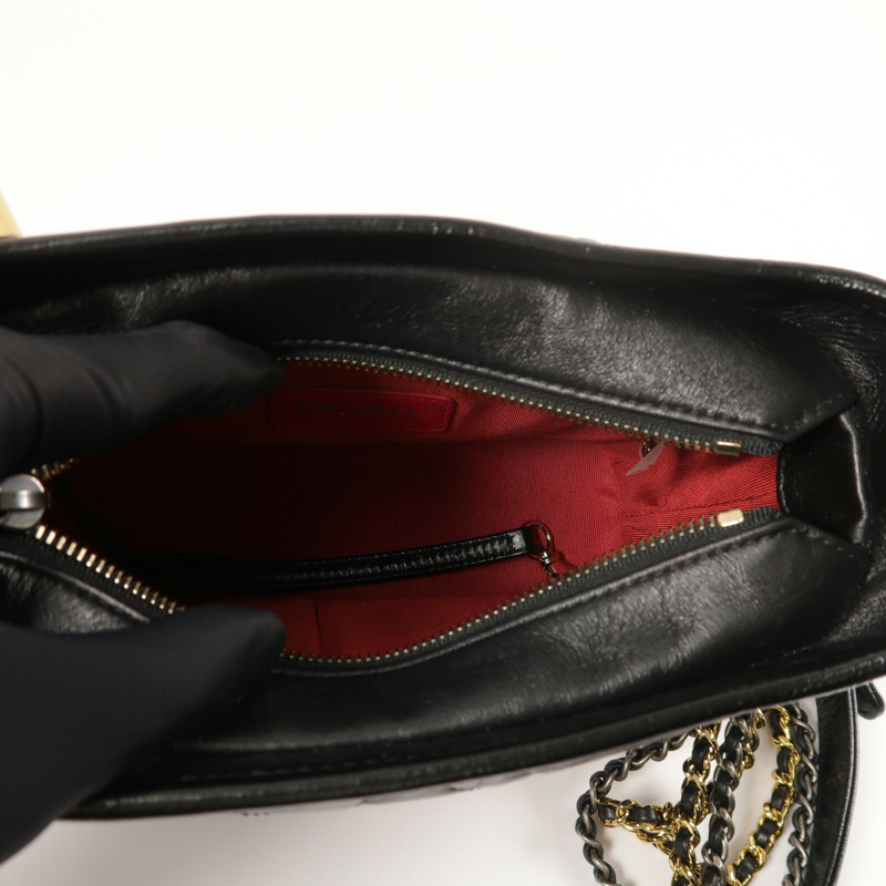 CHANEL 牛皮皮革Gabrielle Small鏈帶肩背袋-4