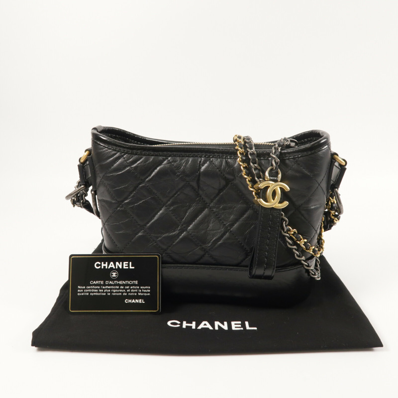 CHANEL 牛皮皮革Gabrielle Small鏈帶肩背袋-10