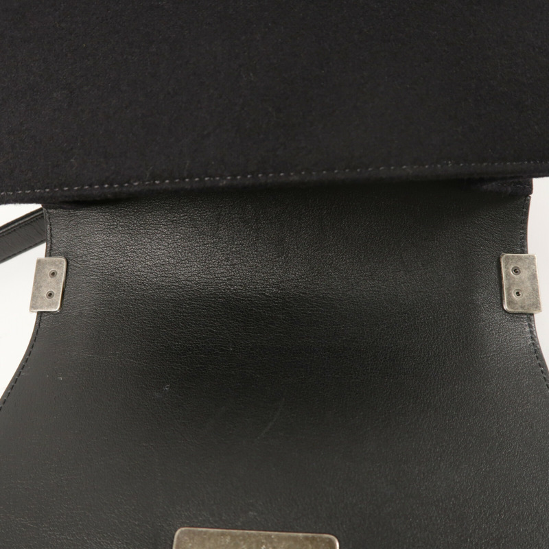 CHANEL 羊毛Mosaic Boy 20銀扣鏈帶肩背袋-4