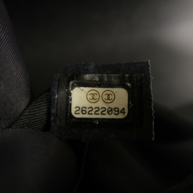 CHANEL 羊毛Mosaic Boy 20銀扣鏈帶肩背袋-7