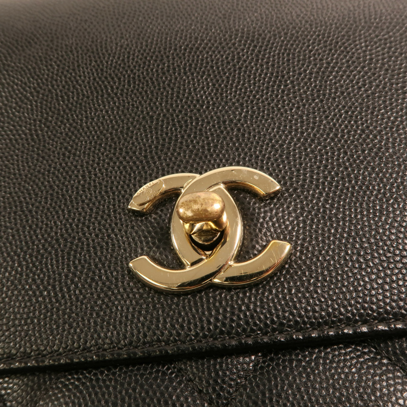 CHANEL 牛皮皮革Business Affinity金扣鏈帶手挽肩背兩用袋-8