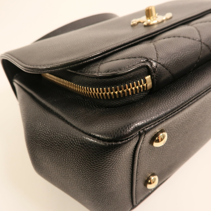 CHANEL 牛皮皮革Business Affinity金扣鏈帶手挽肩背兩用袋-10