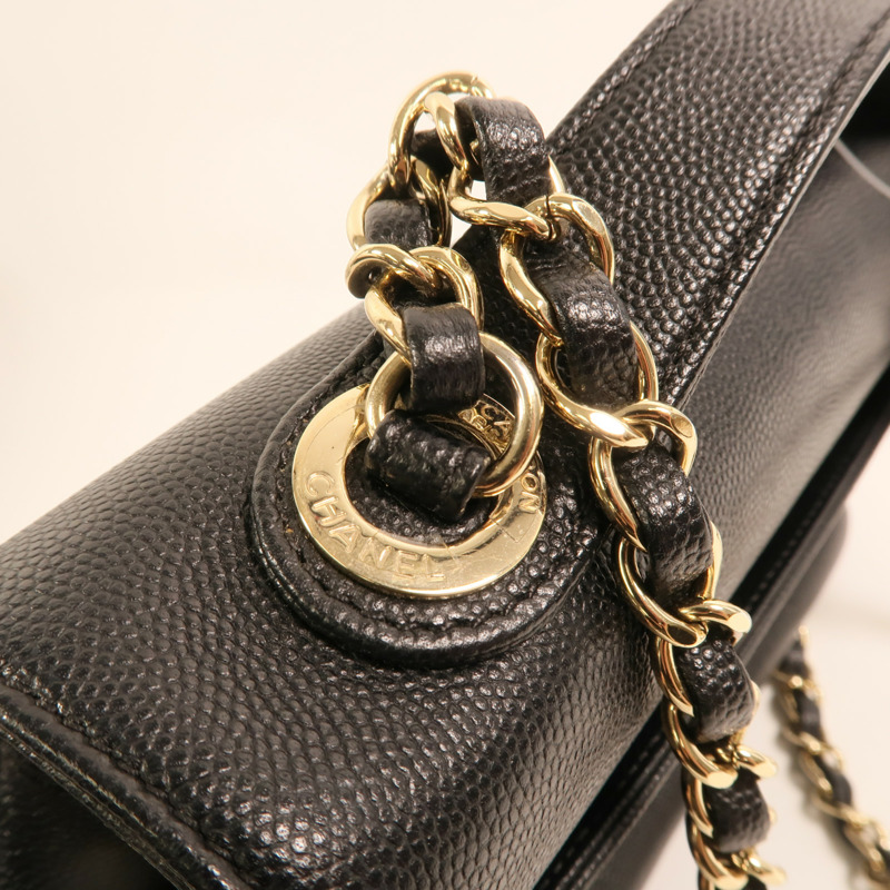 CHANEL 牛皮皮革Business Affinity金扣鏈帶手挽肩背兩用袋-14