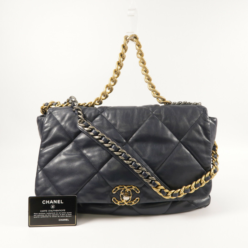 CHANEL 羊皮皮革C19 Large手挽肩背兩用袋-10