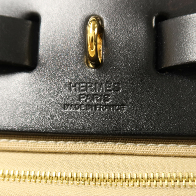 HERMES 帆布Herbag PM手挽肩背兩用袋Trench/Noir-4