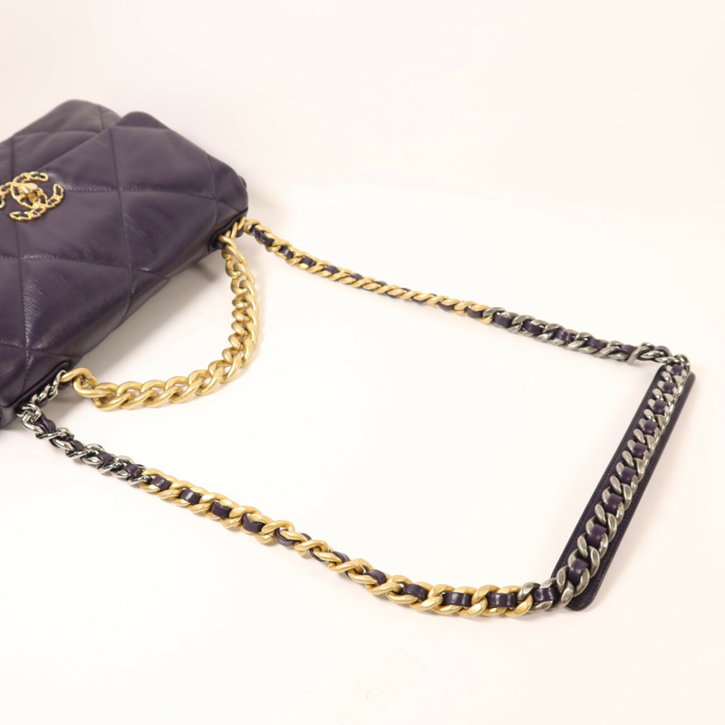 CHANEL 羊皮皮革Chanel 19 Medium鏈帶手挽肩背兩用袋-7