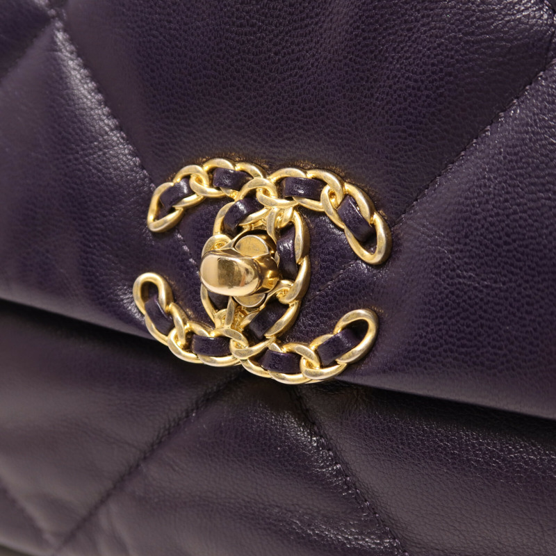 CHANEL 羊皮皮革Chanel 19 Medium鏈帶手挽肩背兩用袋-10