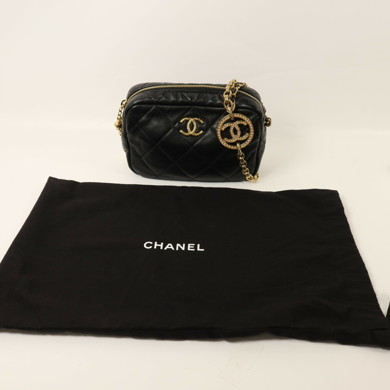 CHANEL 牛皮皮革Chain Shoulder鏈帶肩背袋-8