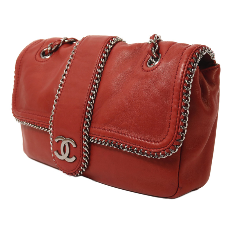 CHANEL 羊皮皮革Chain Shoulder鏈帶肩背袋-2