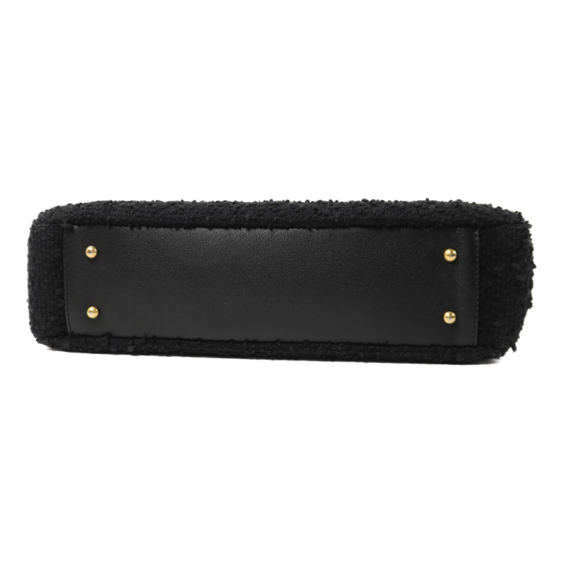 CHANEL 羊皮皮革/Tweed Chain Shoulder Bag鏈帶手挽肩背兩用袋-3